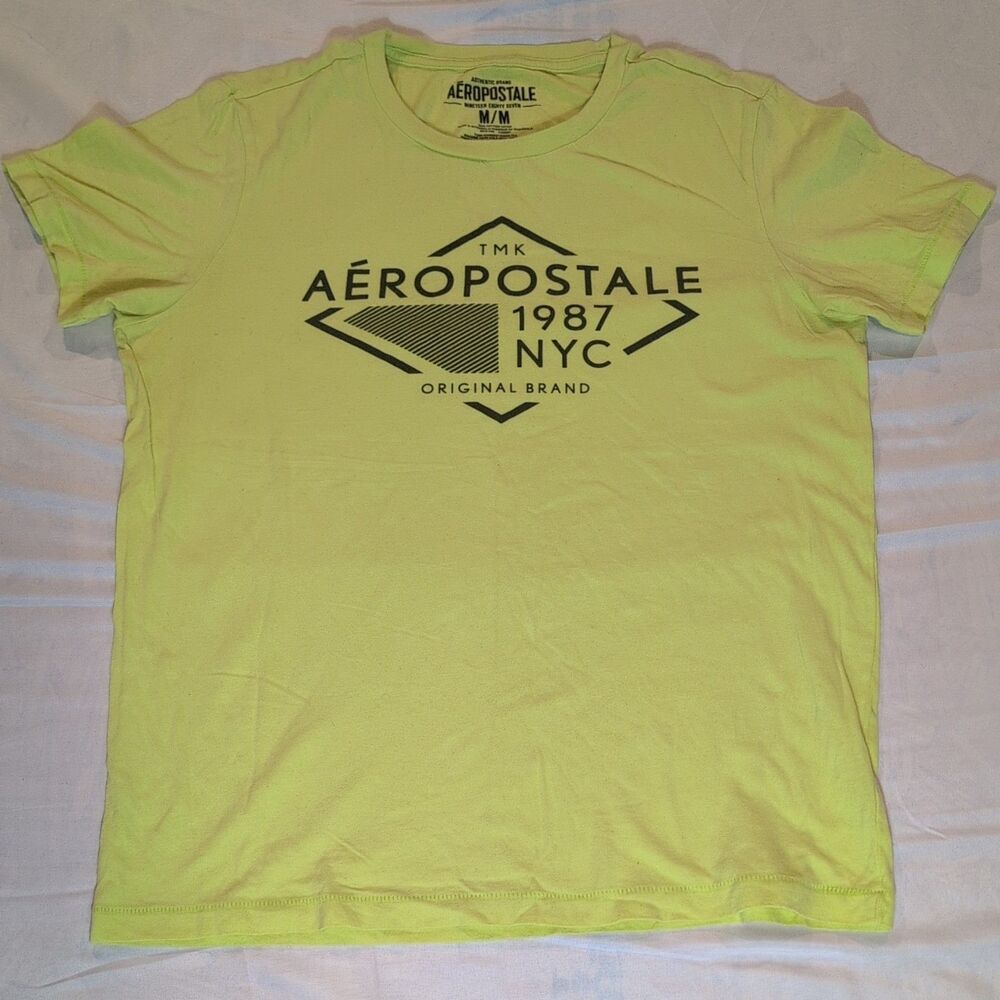 AEROPOSTALE MENS SHORT SLEEVES T-SHIRT GREEN COTTON SIZE Medium